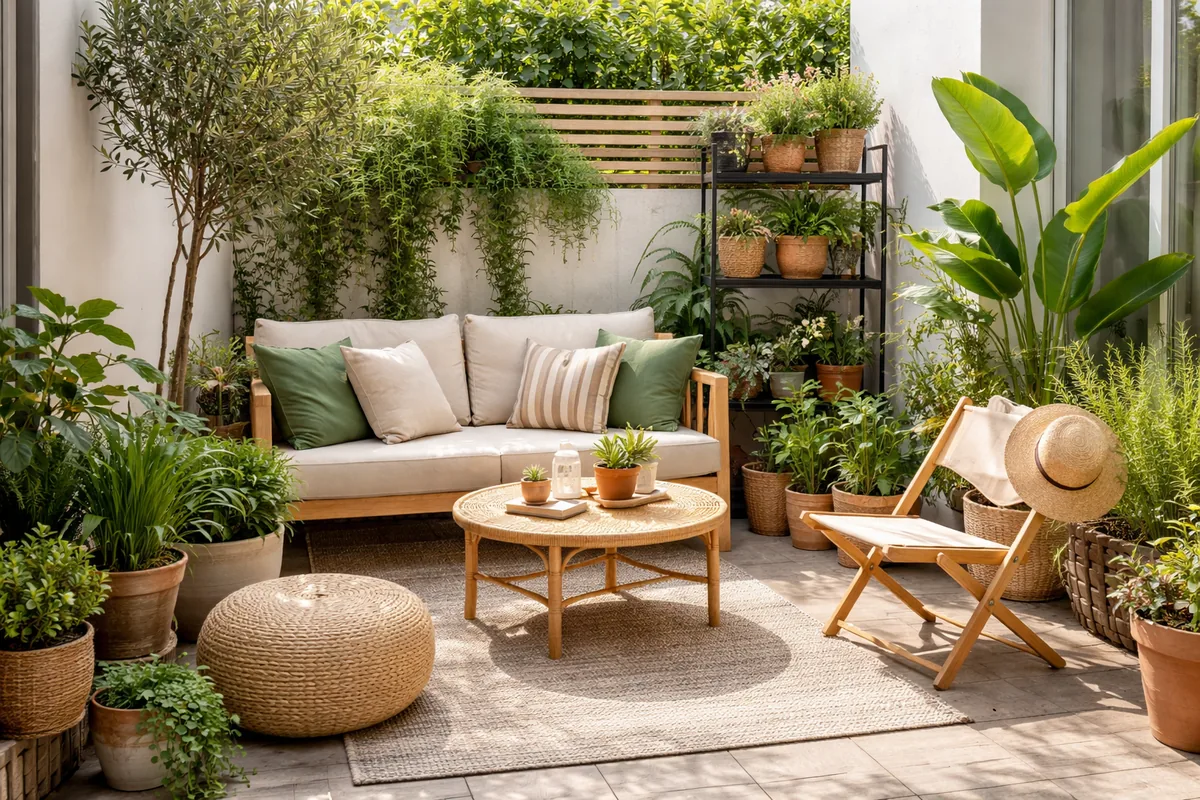 Comment aménager un petit espace extérieur avec des plantes et du mobilier